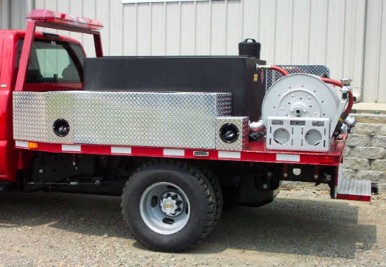 C5 Fire Dept., Texas, Flatbed Brush Truck, Left Side, Bed Only