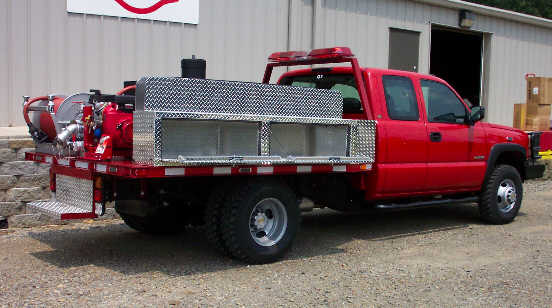 C5 Fire Dept., Texas, Flatbed Brush Truck, Right Side, Open Compartments