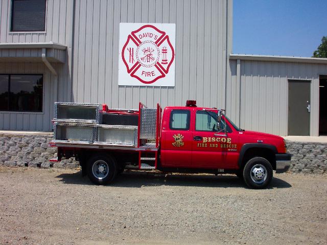 Biscoe, AR - Brush Truck, Right Side, Compartments Open