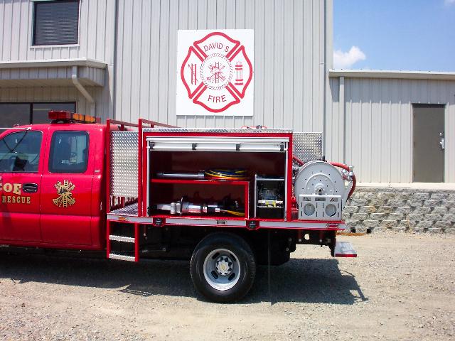 Biscoe, AR - Brush Truck, Left Side, Compartment Open