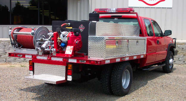 C5 Fire Dept., Texas, Flatbed Brush Truck, Right Rear Corner