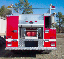 Biscoe, AR, Commercial Pumper, Rear View, Door Open