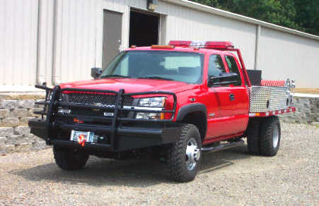 Basic Flatbed Brush Truck, Left Front Corner