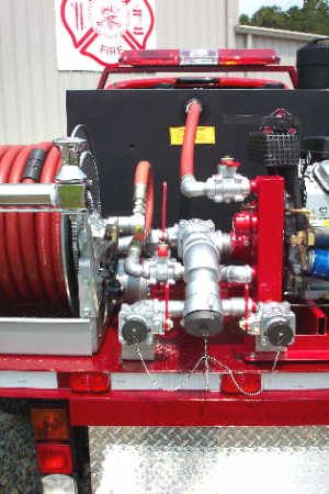 Basic Flatbed Brush Truck, Plumbing Close-Up